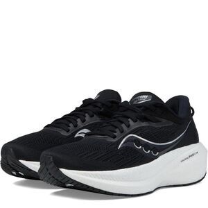 Saucony Women's Triumph 21 Sneaker 11, Black/White medium width 9.5 UK 43 EUR